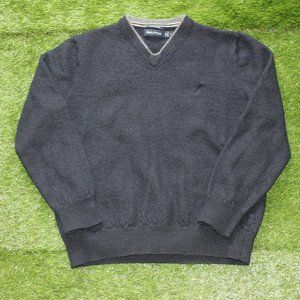 Nautica Merino Wool V Neck Boy's Large Sweater